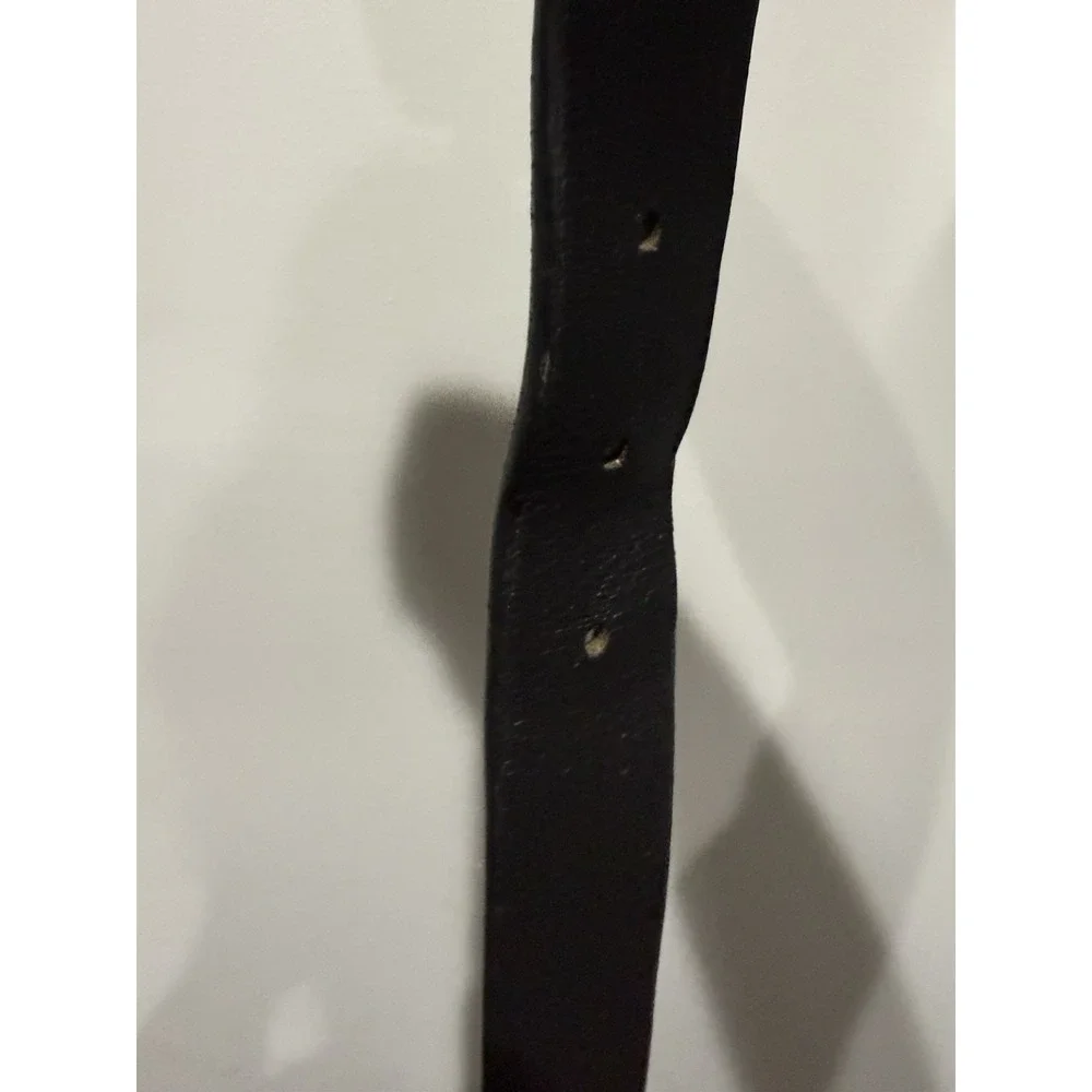 OBEY UNISEX LEATHER WAIST BELT COLOR BLACK AND SILVER BUCKLE‎ 43